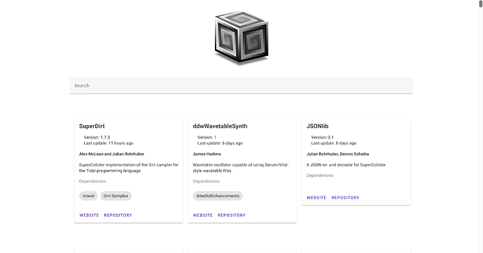 Screenshot of the website