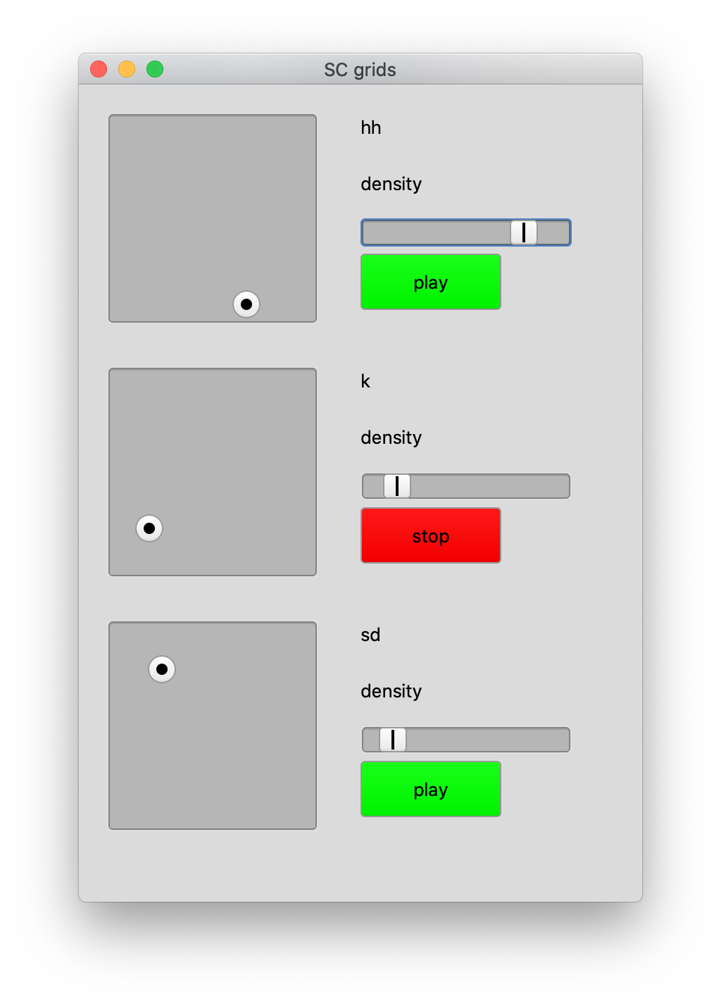 Screenshot of SC grids GUI